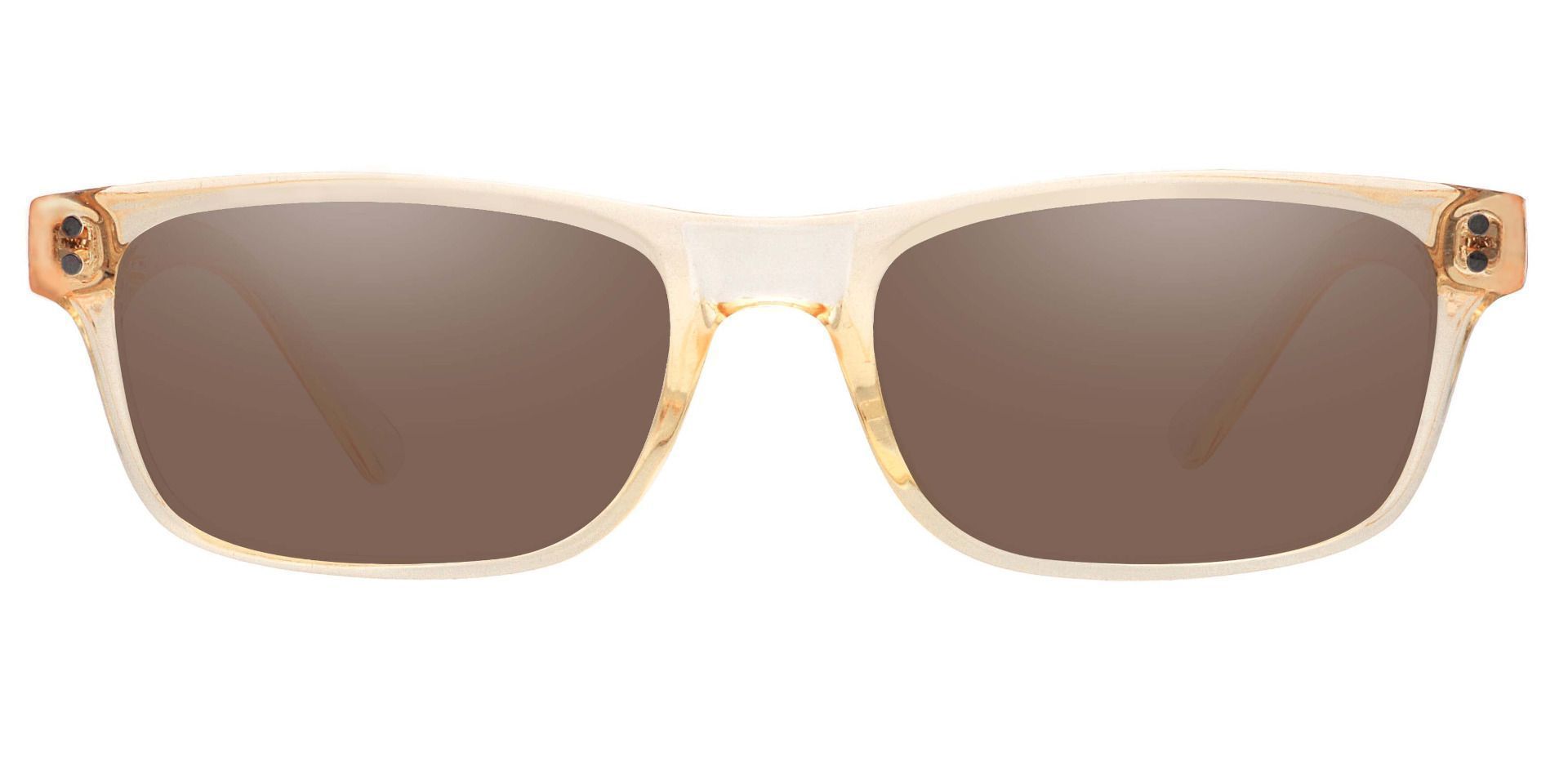 Aura Rectangle Progressive Sunglasses - Yellow Frame With Brown Lenses ...